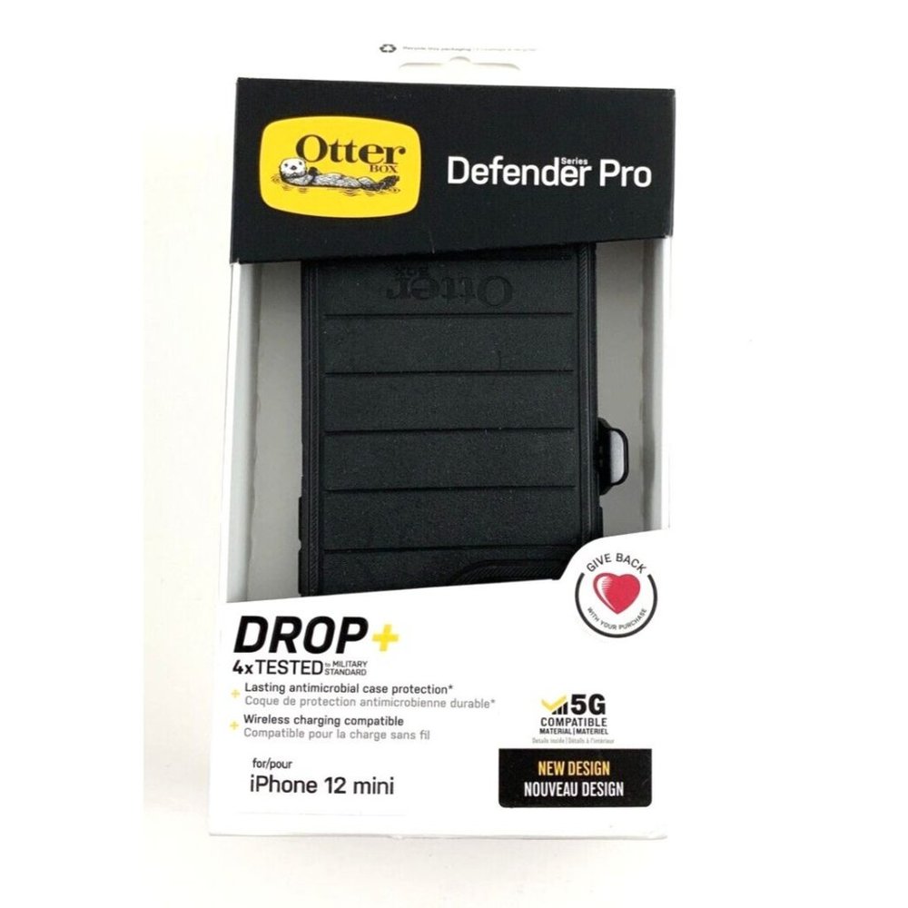 For Apple iPhone 12 Mini - OtterBox Defender Series Case + Holster - Black. NEW!